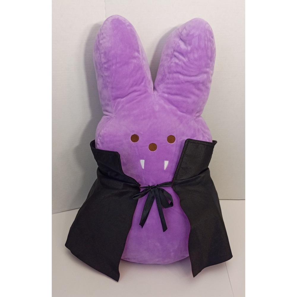HUGE Jumbo 24 inch Plush Peeps Halloween Vampire Bunny with Cape (Small Stain)
